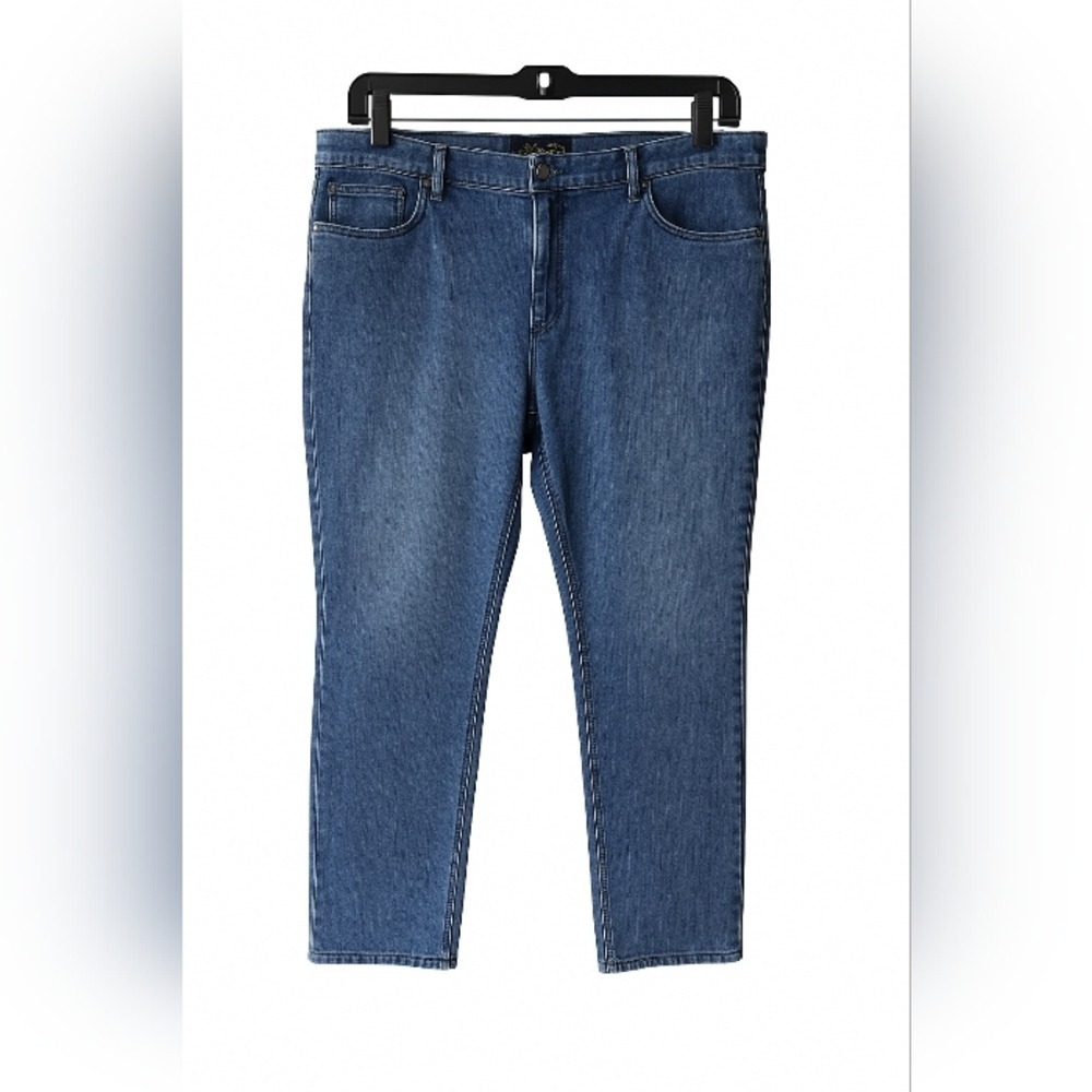 Urban Star Straight Leg Jeans Mens 44x30 Blue Medium Wash Stretch Denim